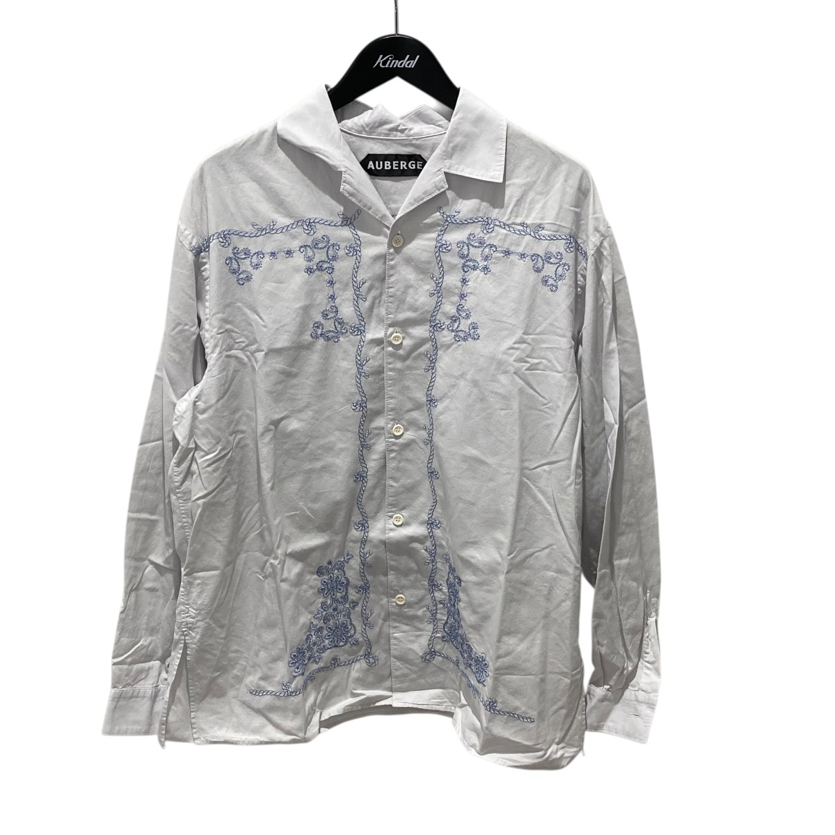 【中古】 AUBERGE 25SS ROPE 長袖オープンカラーシャツ ホワイト サイズ：44 【価格見直し】