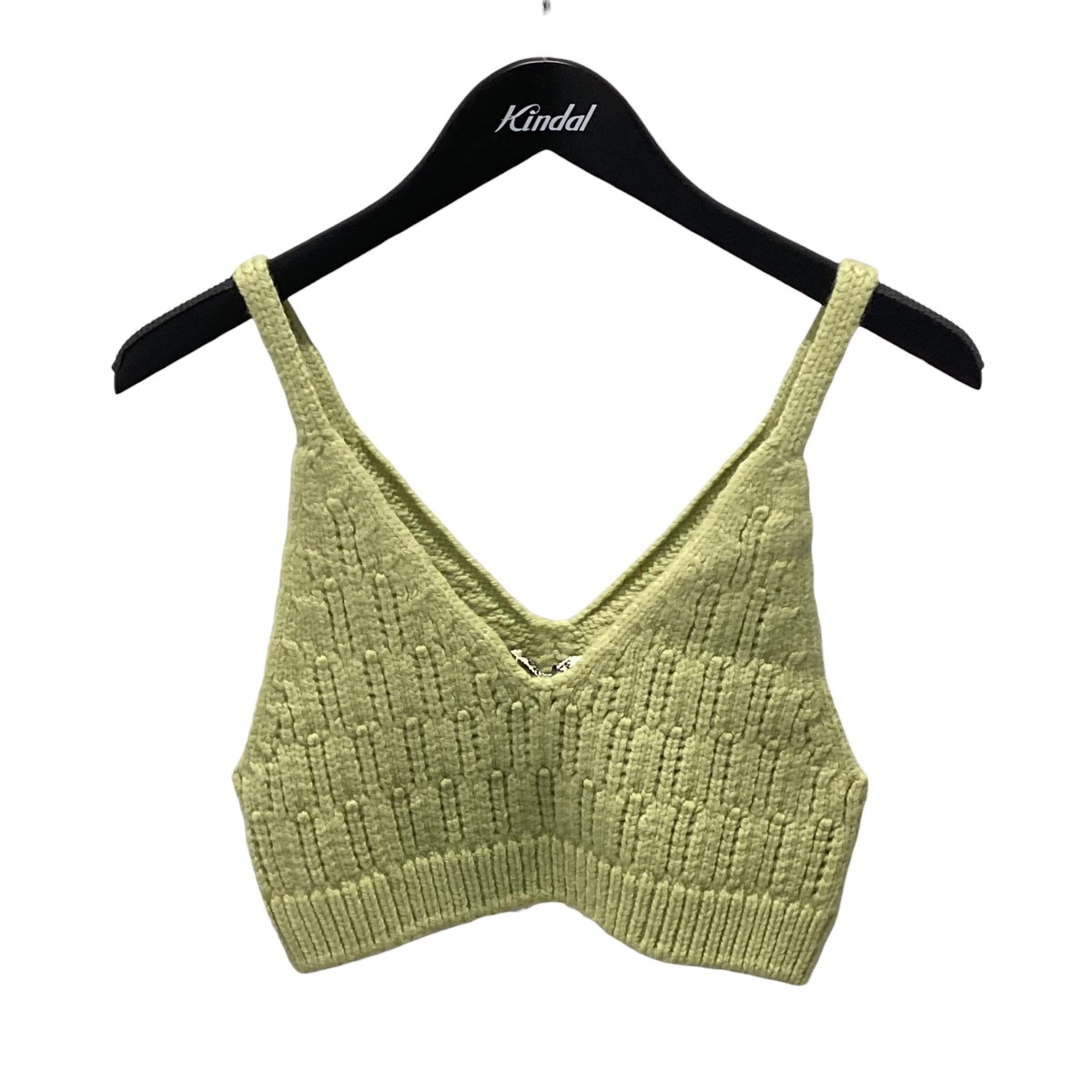 【中古】 AURALEE　 23AW WOOL CORD RIB KNIT CAMISOLE ニットキャミソール A23AC03CR グリーン サイズ：1 【160226】（オーラリー）シャツ・ブラウス