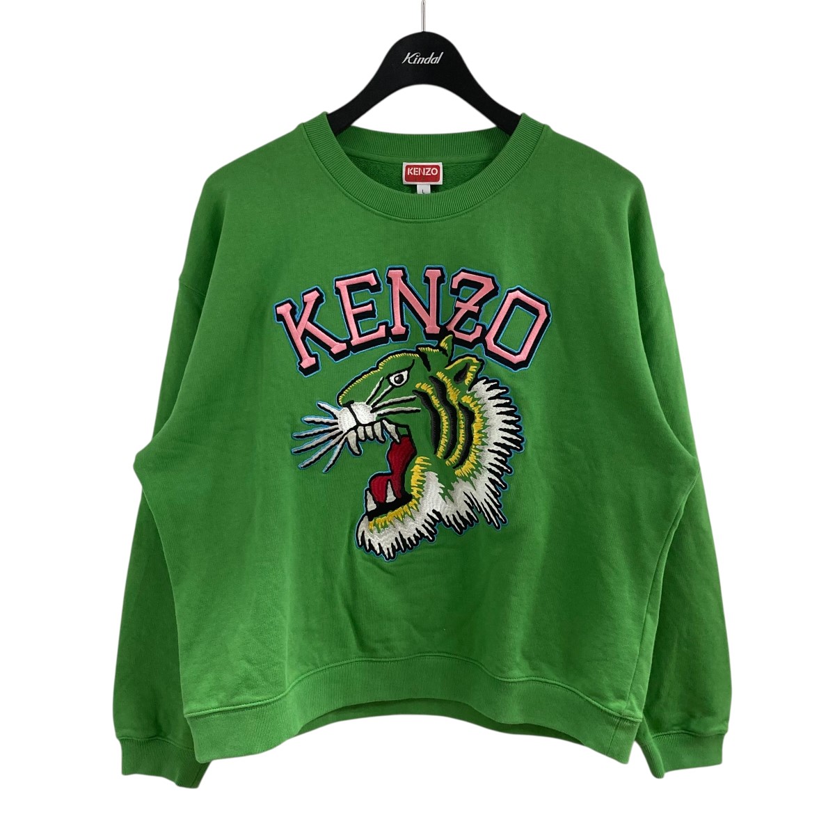 【中古】 KENZO　 タイガーエンブロイダリースウェットトレーナー ライトグリーン サイズ：L 【040426】（ケンゾー）