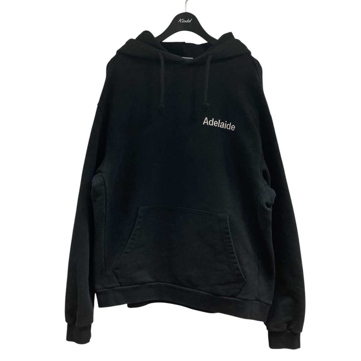 【中古】 VETEMENTS レタリングエンブロイダリープルオーバーパーカー ブラック サイズ：XS 【価格見直し】