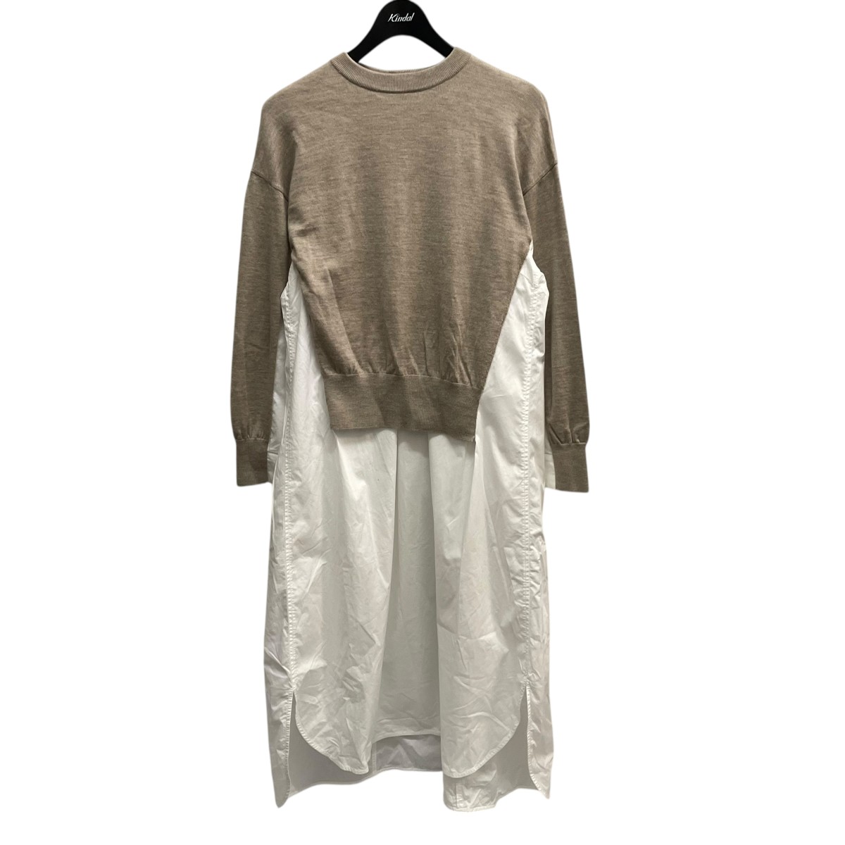 【中古】 ENFOLD　 ワンピース 300DA373-1690 ベージュ×ホワイト サイズ：38 【170226】（エンフォルド）