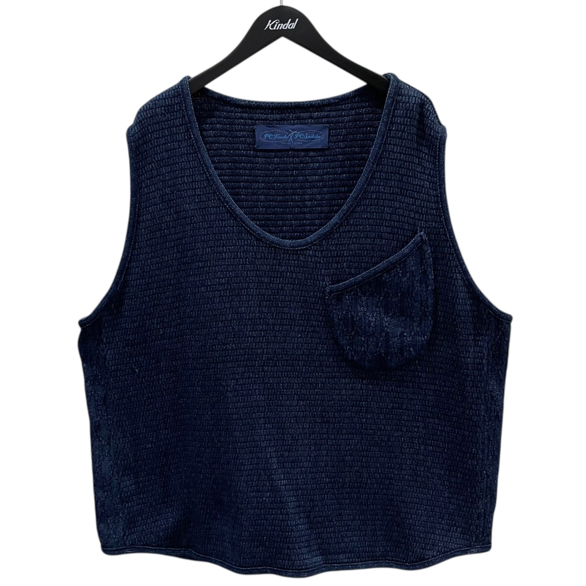 【中古】Porter Classic24SS ニューサシコ プルオーバーベスト NEW SASHIKO PULLOVER VEST PC-059-2103 インディゴ サイズ:4【価格見直し】|ブランド古着のカインドオル