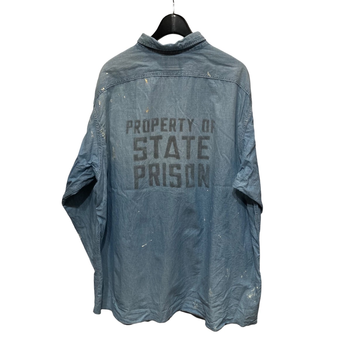 【中古】 BOWWOW　 STATE PRISON CHAMBRAY SHIRT INDIGO AGING ペンキ加工シャンブレーシャツ インディゴ サイズ：L 【170226】（バウワウ） 17,402円