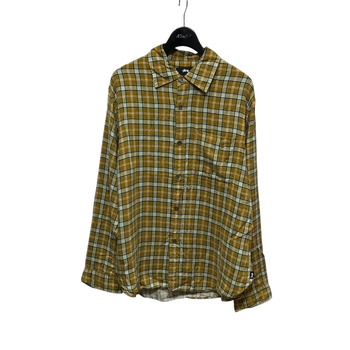【中古】 stussy　 Matthew Plaid チェックシャツ 1110328 Matthew Plaid イエロー サイズ：S 【170226】（ステューシー）