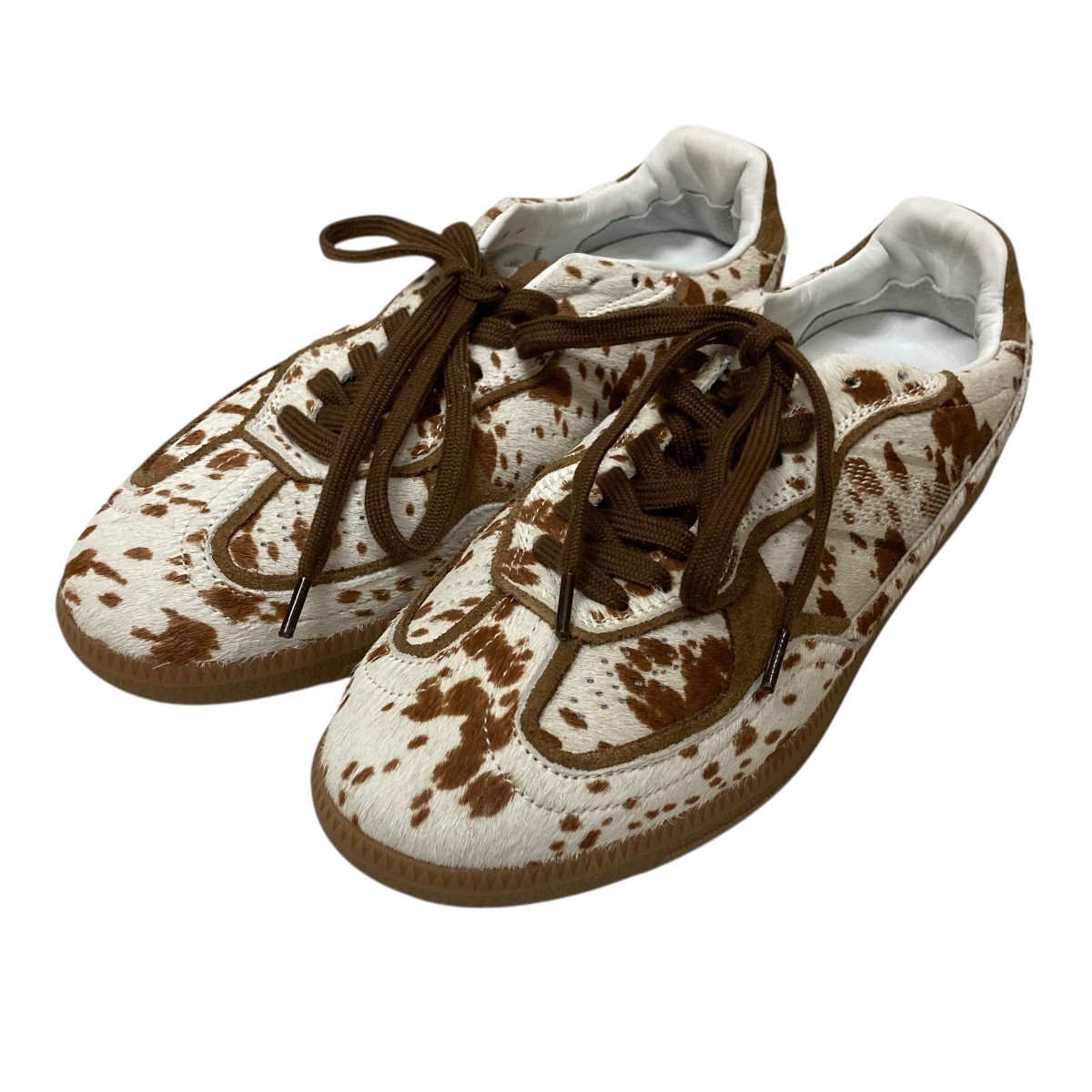 【中古】\u003cBR\u003eALOHAS\u003cBR\u003eRife Soft Camel Leather Sneakers ローカットキャメルスキンスニーカー S100707-0639 白いこと×赤銅色 大きさ：25糎\u003cBR\u003e【通貨価値思いなおす】