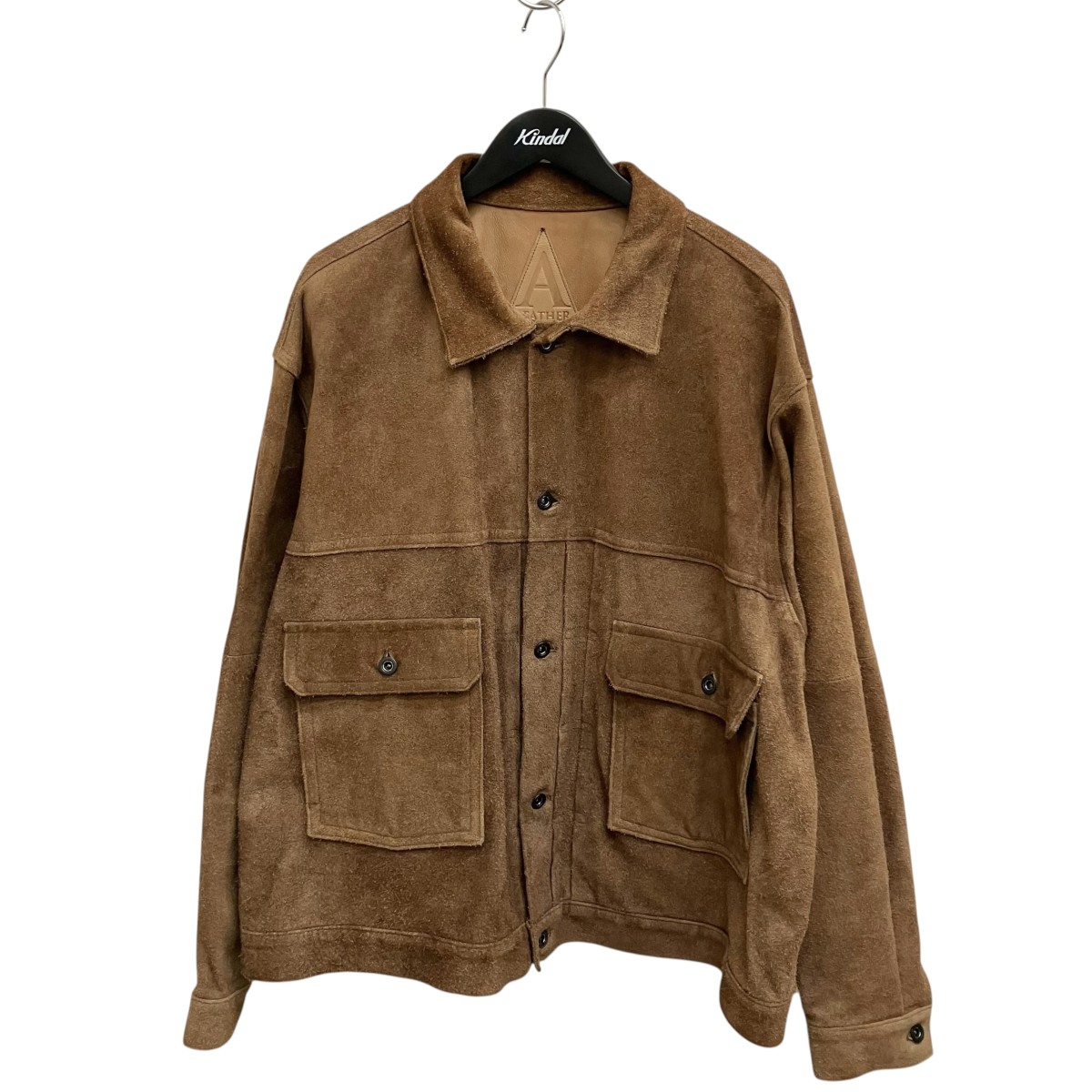 【中古】 A LEATHER　 スエードトラッカージャケット AUJ2407 ブラウン サイズ：56(L) 【180226】（エーレザー）