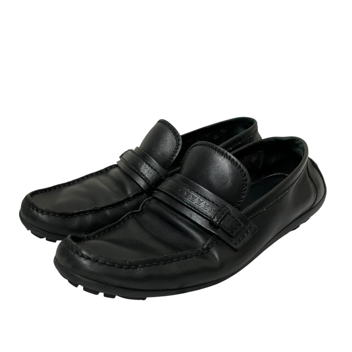 【中古】 LOUIS VUITTON　 ドライビングシューズ FA0027 ブラック サイズ：7 1/2 【180226】（ルイヴィトン）