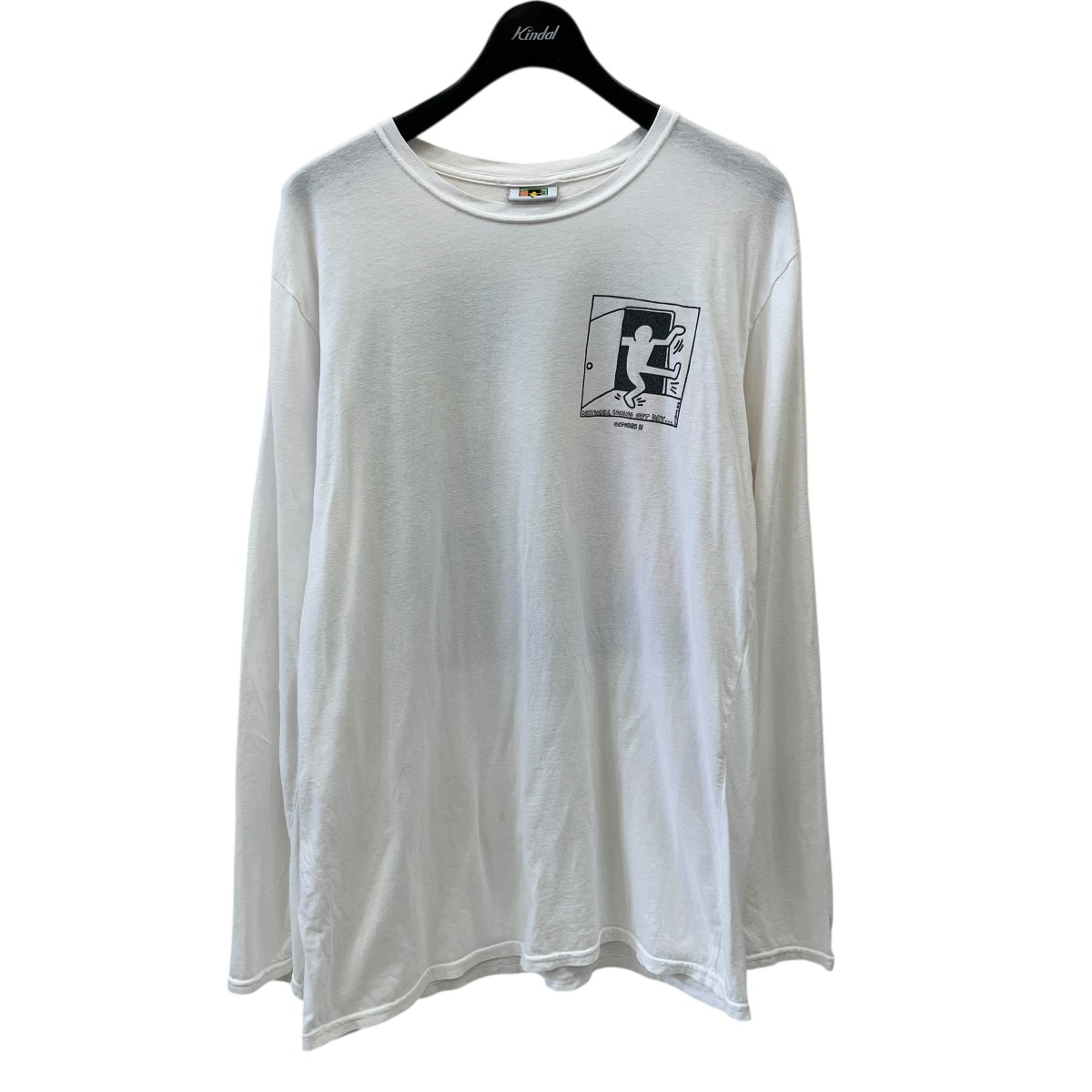 【中古】 Keith Haring　 90’ｓ vintage 長袖Tシャツ ホワイト サイズ：L 【180226】（キースヘリング）