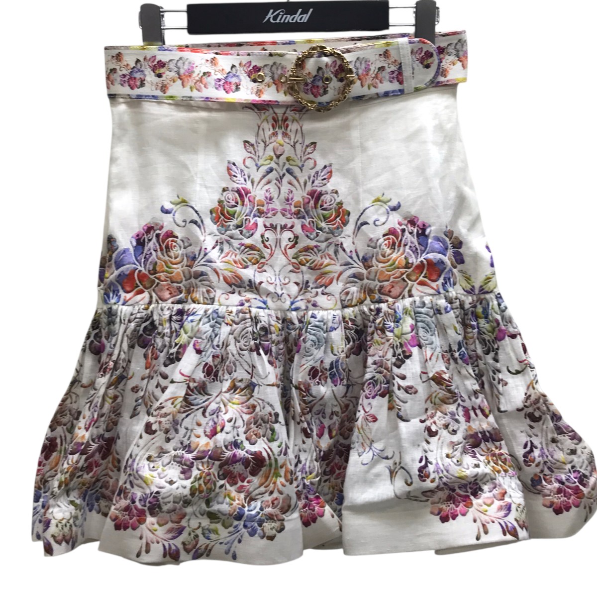 【中古】 ZIMMERMANN　 花柄プリントミニスカート ホワイト サイズ：1 【180226】（ジマーマン）