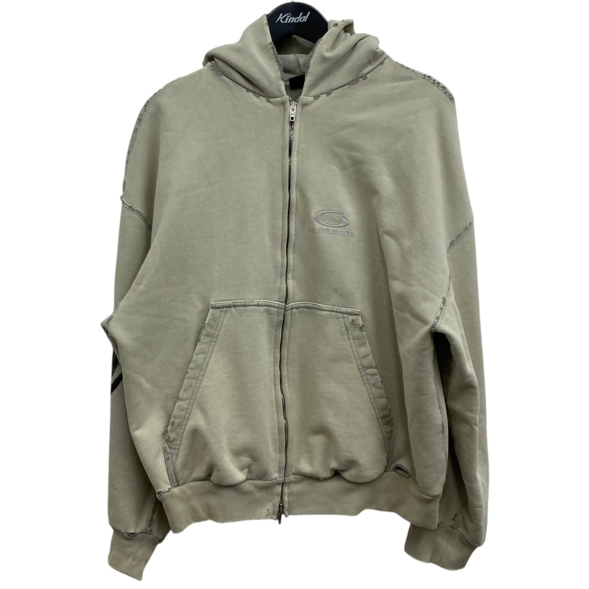 【中古】 BALENCIAGA　 トライバルタトゥージップパーカー アイボリー サイズ：S 【180226】（バレンシアガ）
