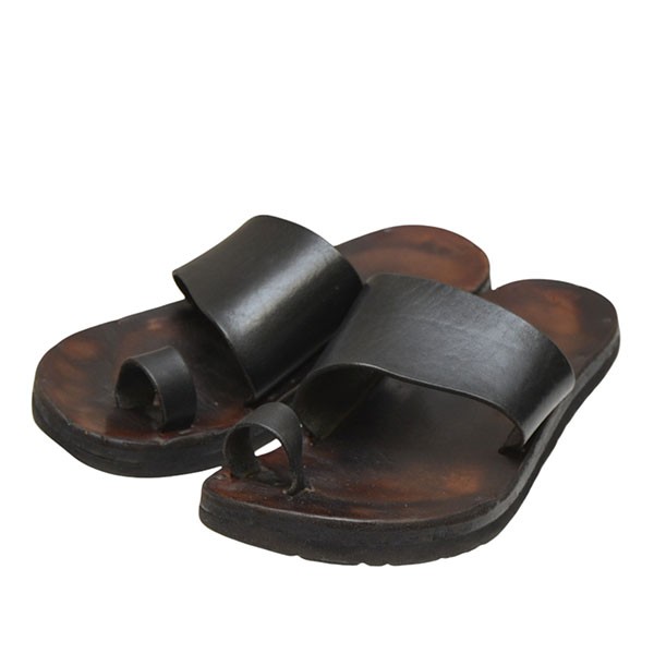 【中古】 JUTTA NEUMANN　 ALICE BIRKEN SOLE ROUND TOE　レザーサンダル ブラック×ブラウン サイズ：D7 【180226】（ユッタニューマン）