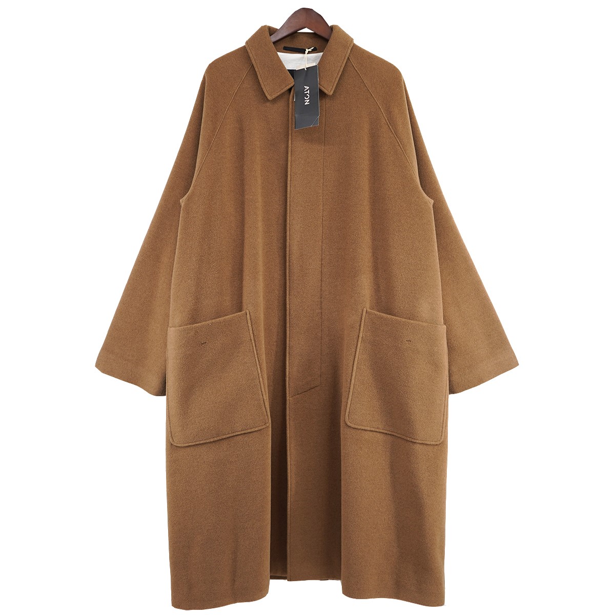 【中古】 ATON　 CAMEL MOLESKIN BALMACAAN COAT ATON モールスキン バルマカーンコート キャメルブラウン サイズ：06 【180226】（エイトン）