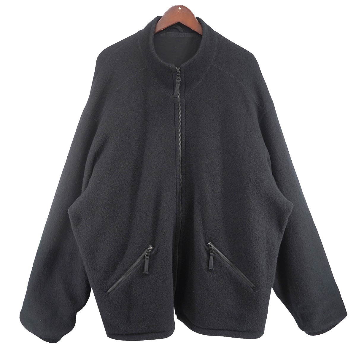 【中古】 stein　 25AW ssstein john 別注 W／C FLEECE JACKET ウールコットン フリース オーバーサイズ ジャケット ブルゾン ブラック サイズ：L 【180226】（シュタイン）