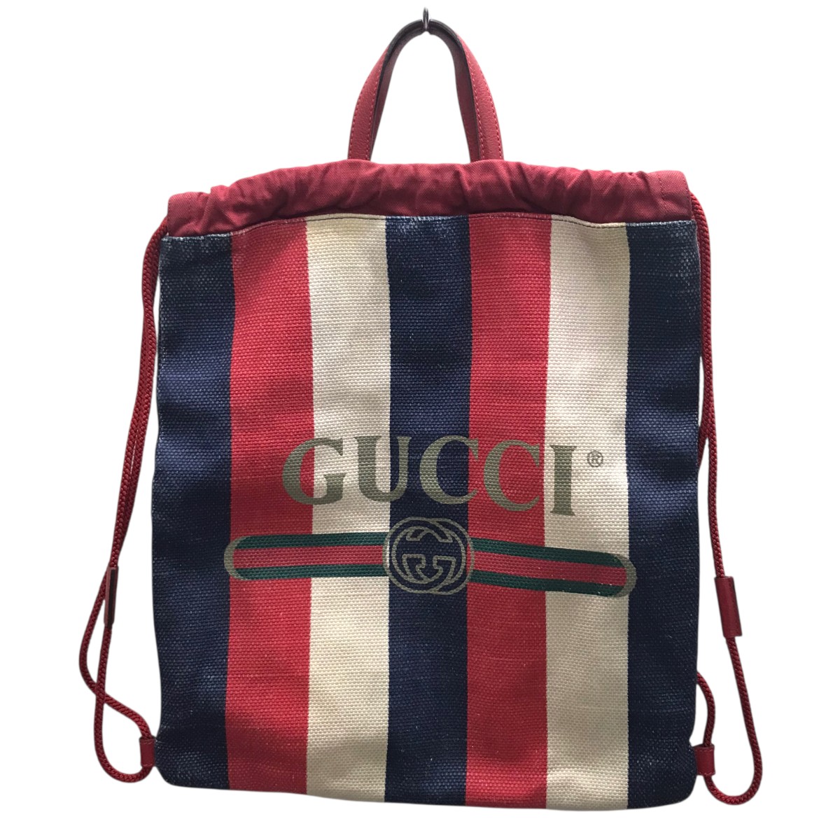 【中古】<br>GUCCI<br>2WAYバッグ レッド×ネイビー<br>【価格見直し】