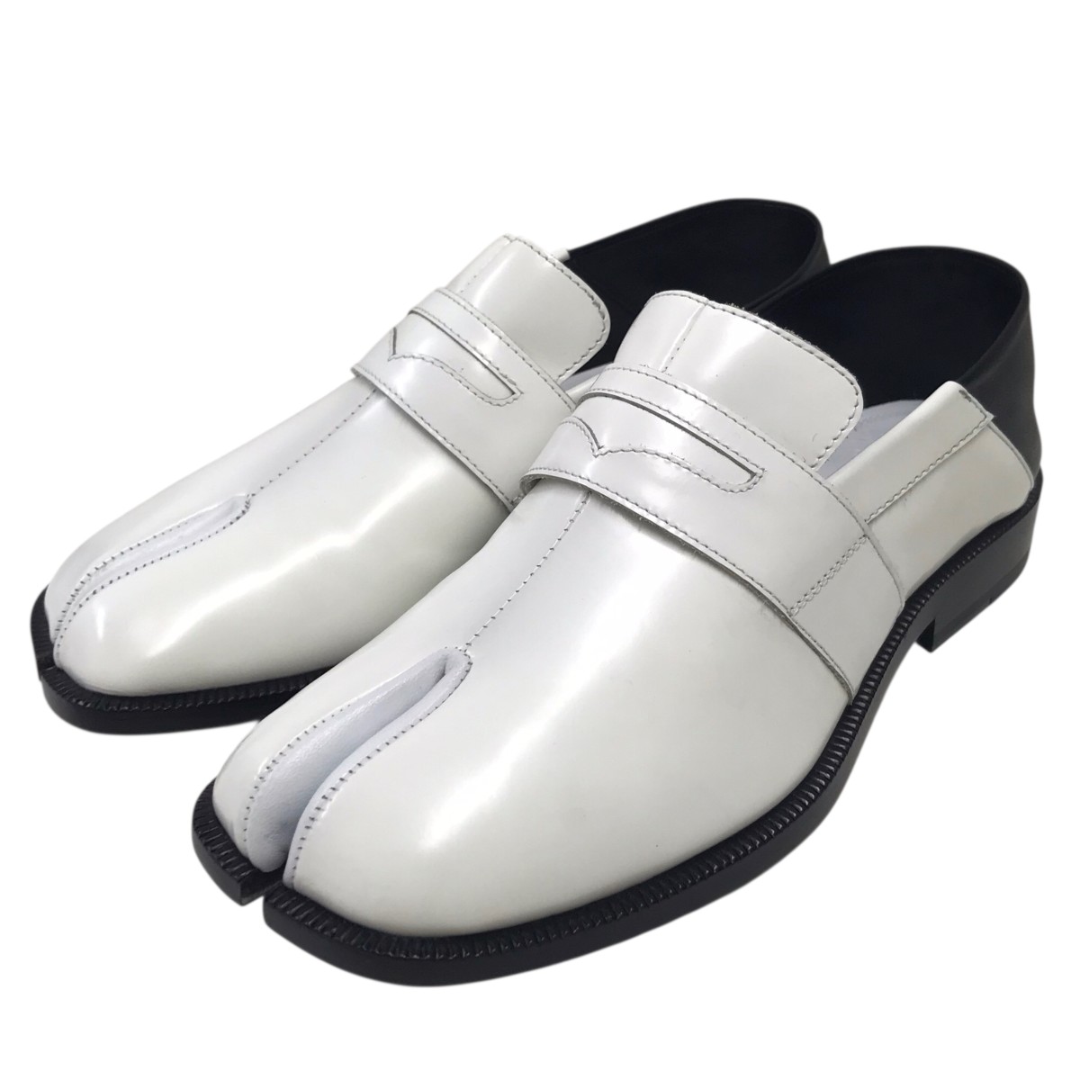 【中古】Maison Margiela 足袋置き目毛皮 白いこと×黒いこと 大きさ：36 【190226】（メゾンマルジェラ）