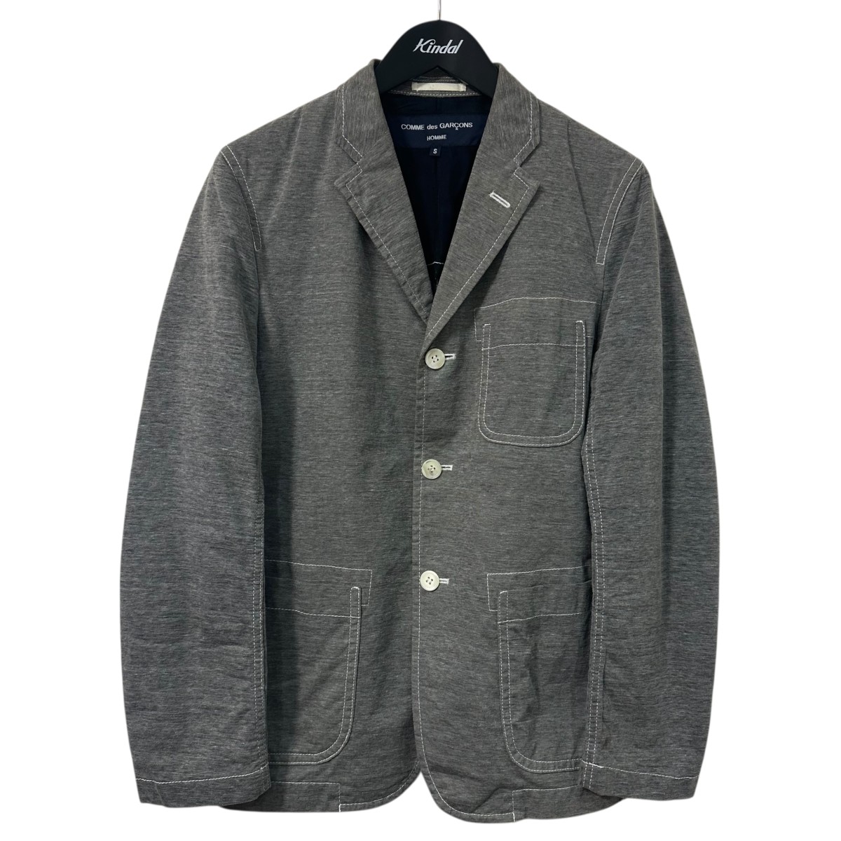 【中古】 COMME des GARCONS HOMME 12SS テーラードジャケット HI J046 グレー サイズ：S 【価格見直し】
