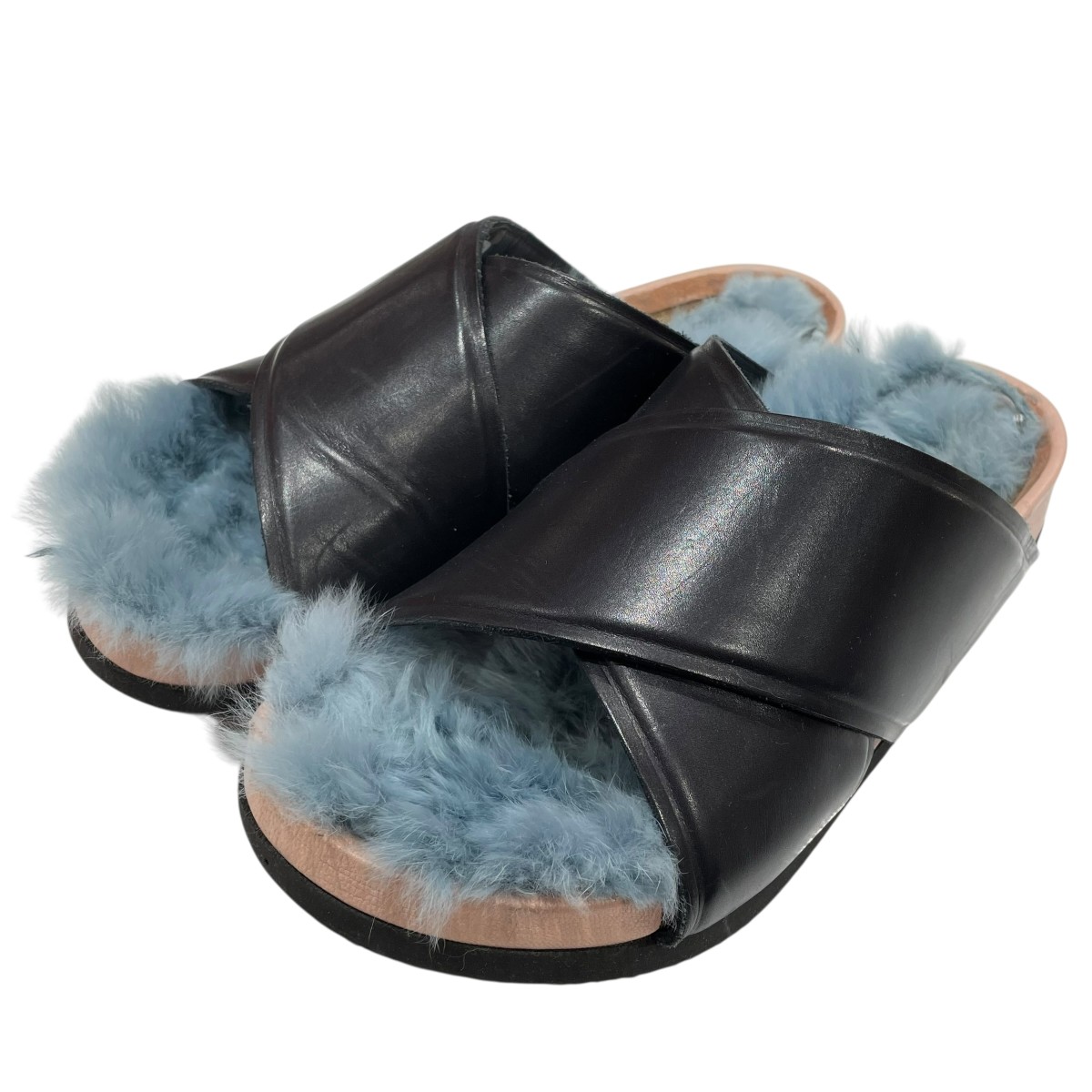 【中古】CELINE サンダル 黒いこと×青味 大きさ：36 【190226】（セリーヌ）