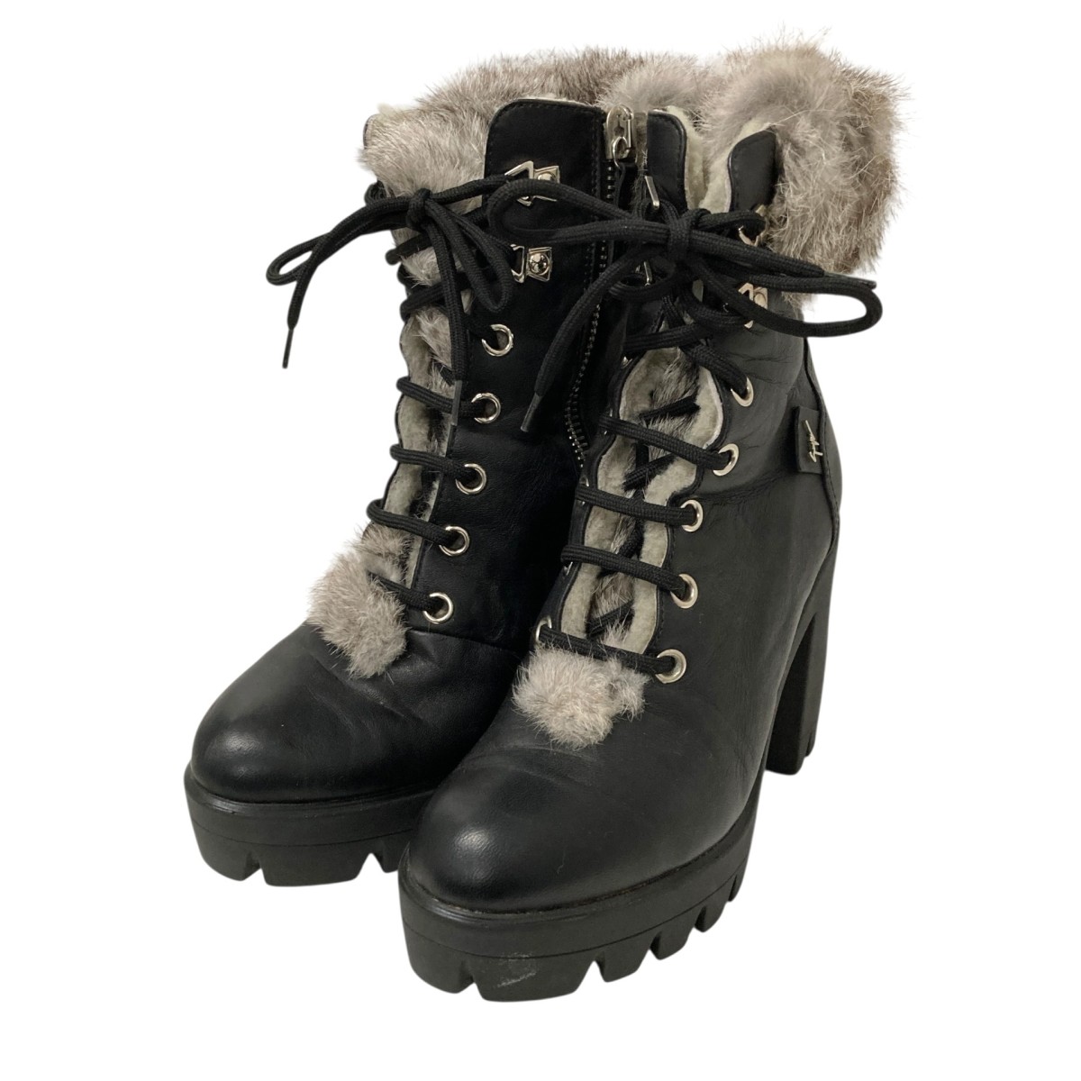 【中古】 GIUSEPPE ZANOTTI　 コンバットブーツ ブラック サイズ：39 【200226】（ジュゼッペ・ザノッティ）