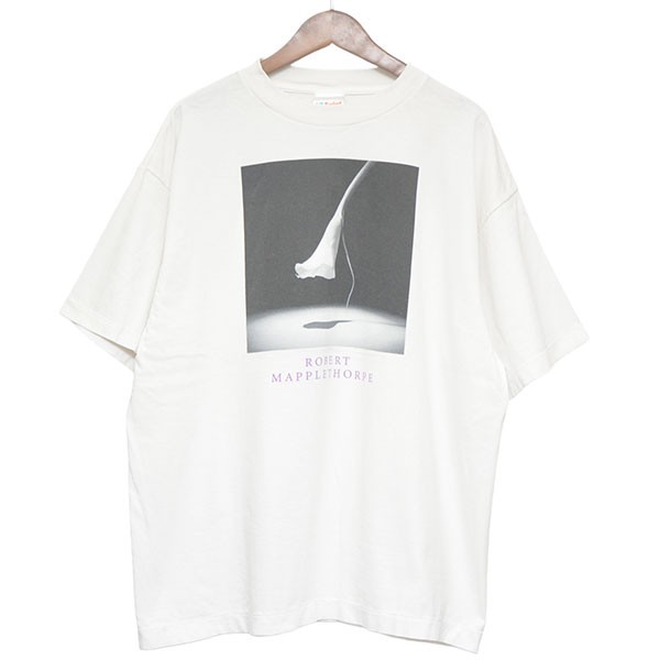 【中古】 SAINT MICHAEL×Robert Mapplethorpe　 2025SS　MT SS TEE CALLA LILY　USED加工プリントTシャツ　SM-HR8-0000-C17 ホワイト サイズ：L 【200226】（セントマイケル×ロバートメイプルソープ）
