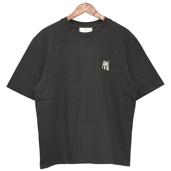 【中古】 ami alexandre mattiussi　 Logo Embroidery T-shirt　ロゴ刺繍Tシャツ ブラック サイズ：XS 【200226】（アミアレクサンドルマテュッシ）