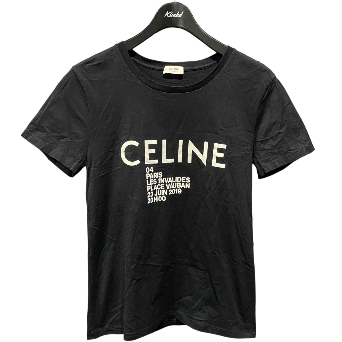 【中古】 CELINE　 ロゴプリントTシャツ 2X308799I ブラック サイズ：S 【200226】（セリーヌ）