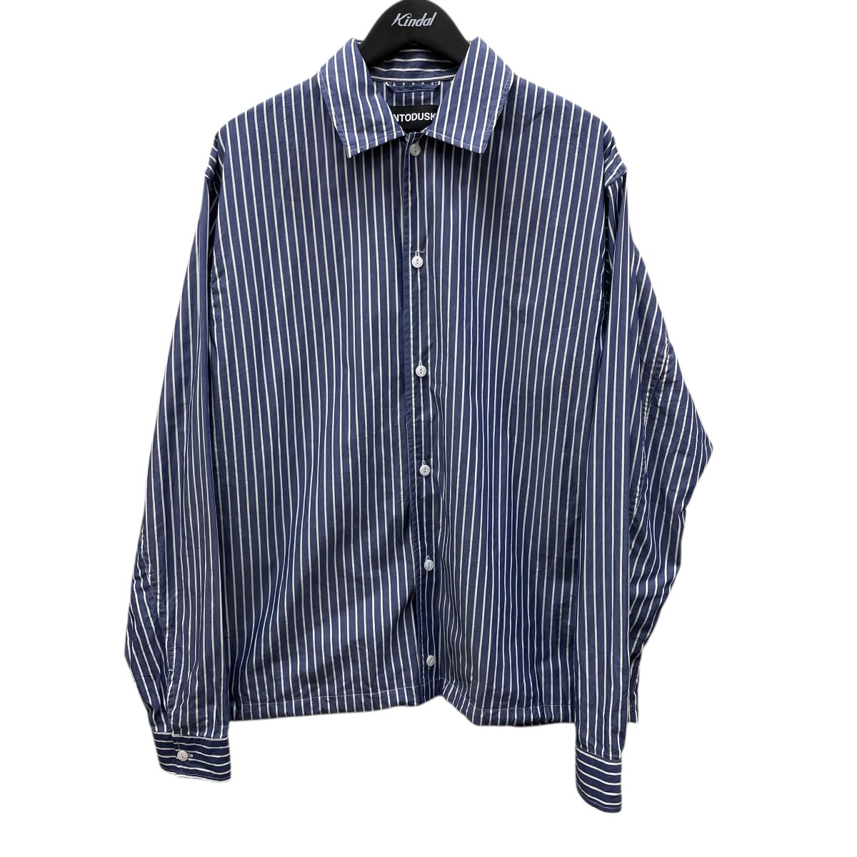 【中古】 INTODUSK　 STRIPE COACH JACKET シャツジャケット DSCI302 2 ブルー×ホワイト サイズ：M 【090426】（イントゥダスク）