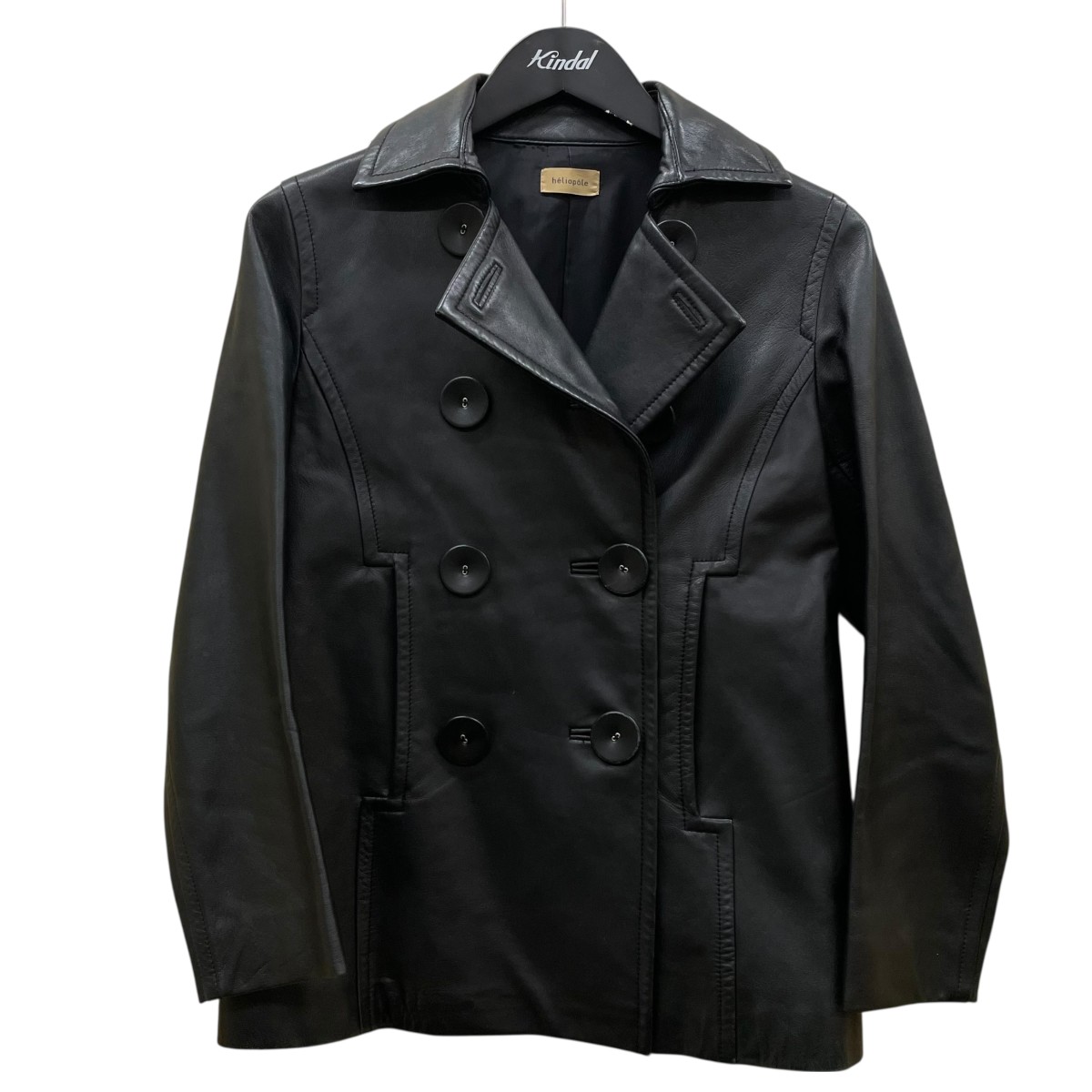 【中古】heliopole　羊革レザージャケット ピーコート 4023-2100 ブラック サイズ：36 【150426】（エリオポール）｜ブランド古着のカインドオル 10,395円
