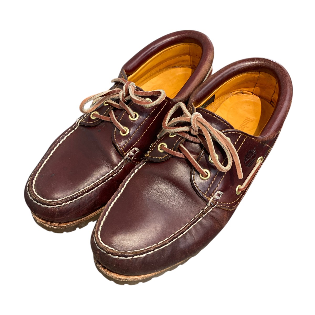 【中古】 Timberland　 Authentic 3 eye classic モカシン レザーシューズ 50009 ブラウン サイズ：26cm 【210226】（ティンバーランド）
