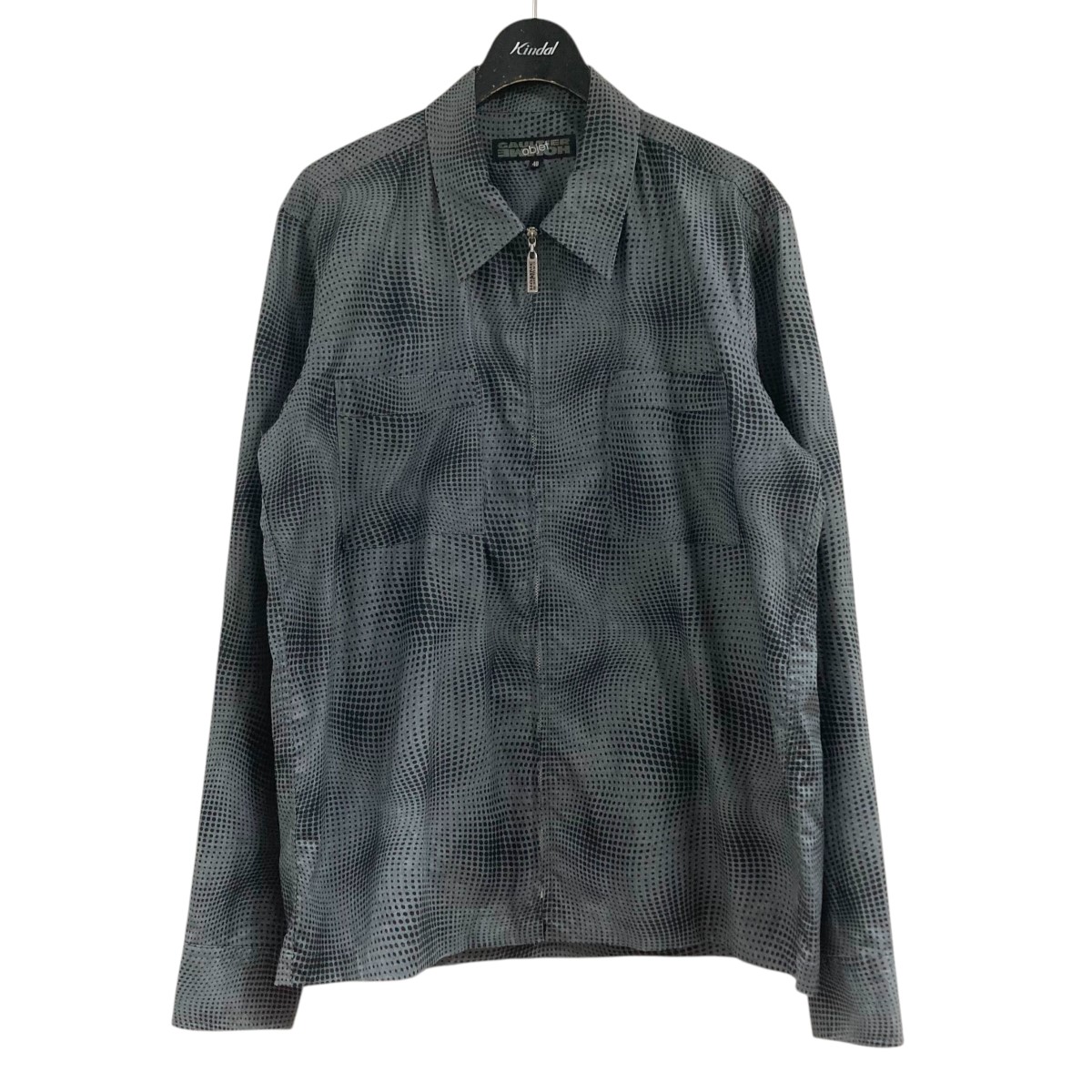 【中古】 GAULTIER HOMME OBIET　 Cyber Dot Surrealist Zip Up SHIRT ジップアップジャケット 026-5-CHS-HG-IA-0087 グレー サイズ：48 【210226】（ゴルチェオムオブジェ）