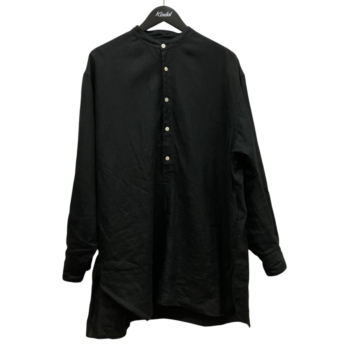 【中古】 MAATEE＆SONS×UNREAL REAL CLOTHES　 リネンプルオーバーシャツ MTUN2103-0603 LINEN PULLOVER SHIRT ブラック サイズ：2 【210226】（マーティーアンドサンズ×アンリアル リアル クローズ）