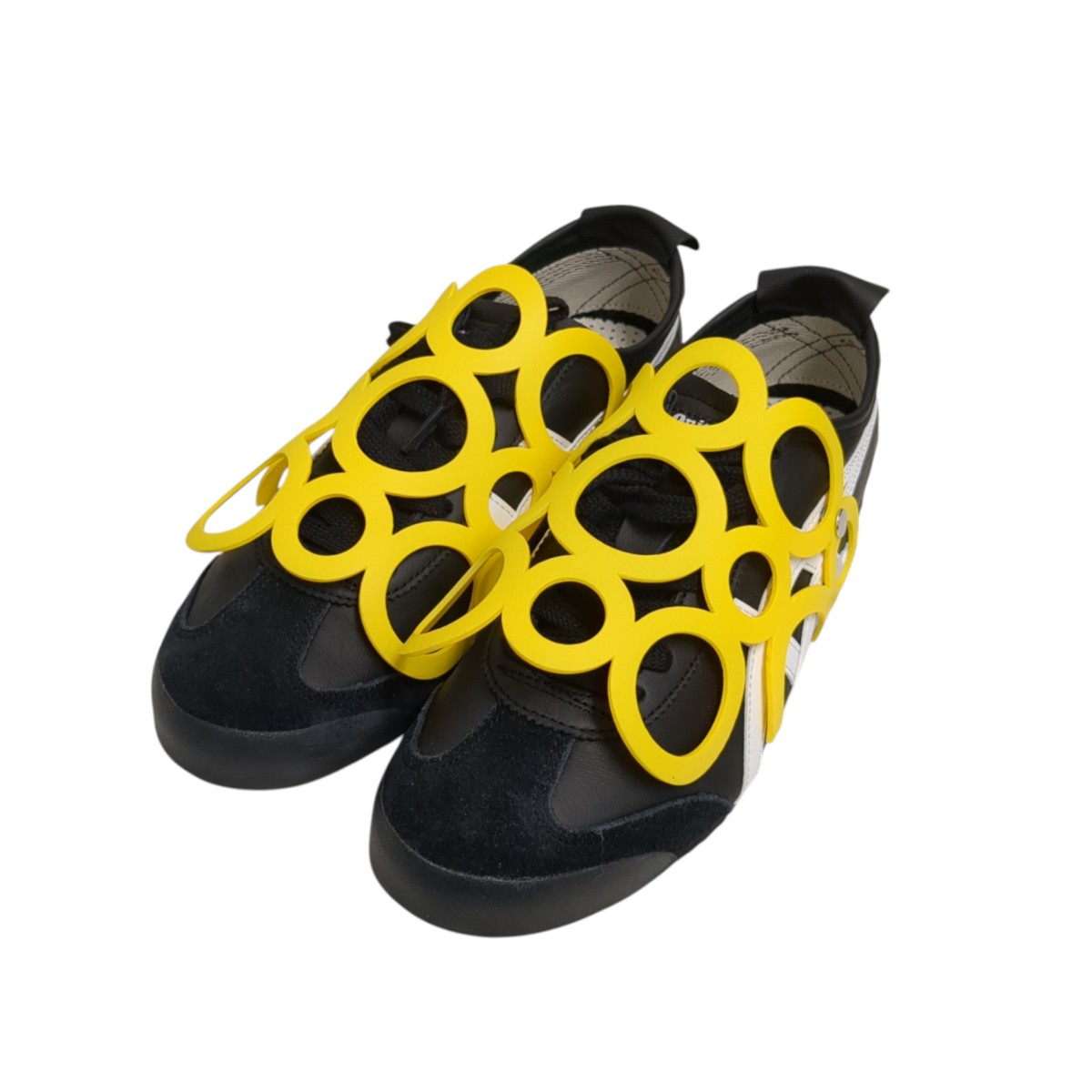 【中古】Onitsuka Tiger×COMME des GARCONS スニーカー F581025 ブラック×イエロー サイズ：27.0 【220226】（オニツカタイガー×コムデギャルソン）