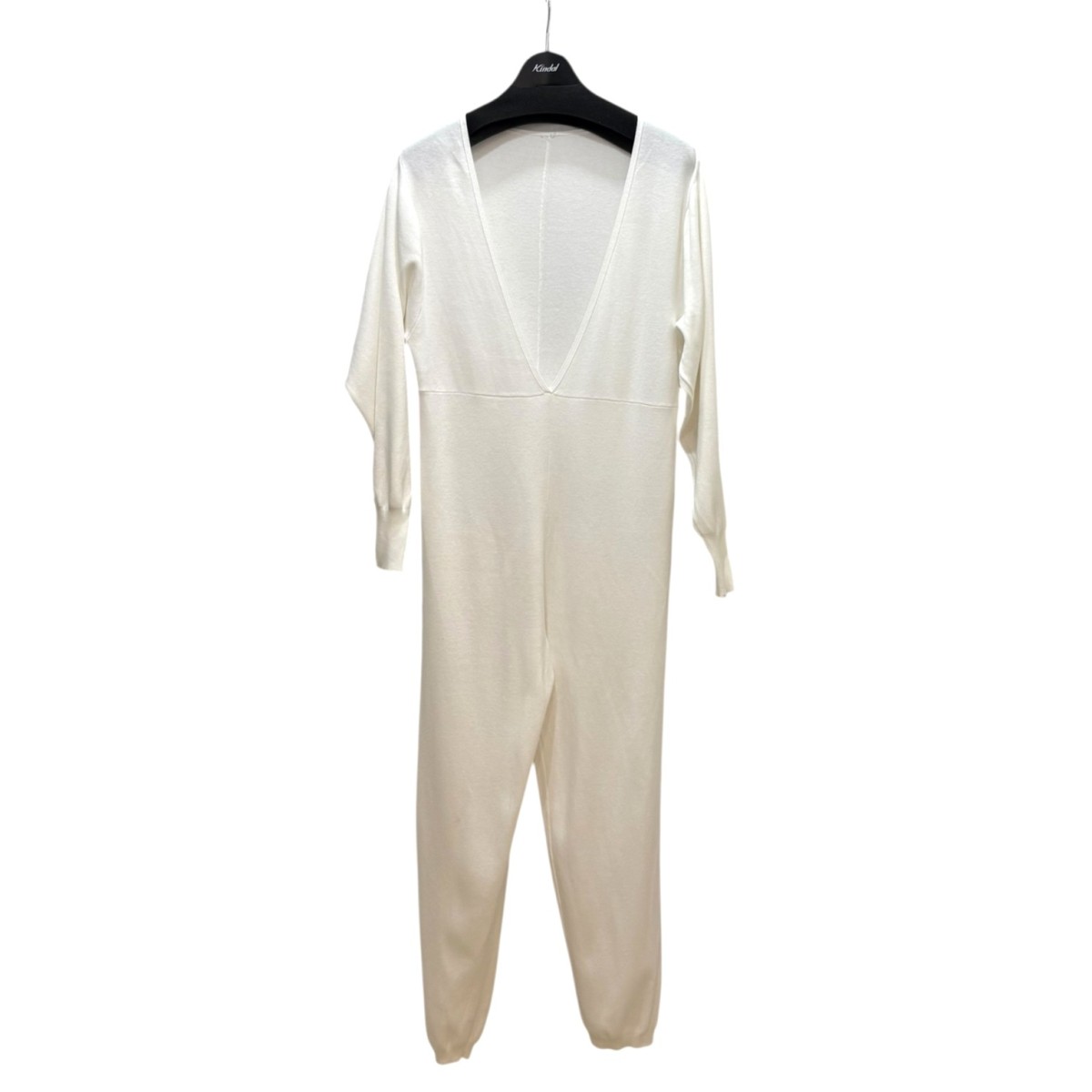 【中古】YO BIO TOP Knit rompers サロペット EEY-41020 ホワイト 【210226】(ヨービオトープ)|ブランド古着のカインドオル