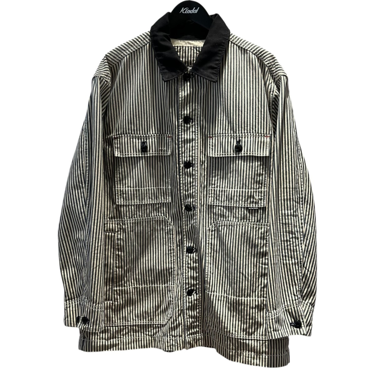 【中古】G-STAR RAW Exclusives不都合寄せあわせ産業 縞模様押しかぶせるオールE Core Jacket 押しかぶせる櫂 象牙色×青色 大きさ：M 【210226】（ジースター・ロウ）