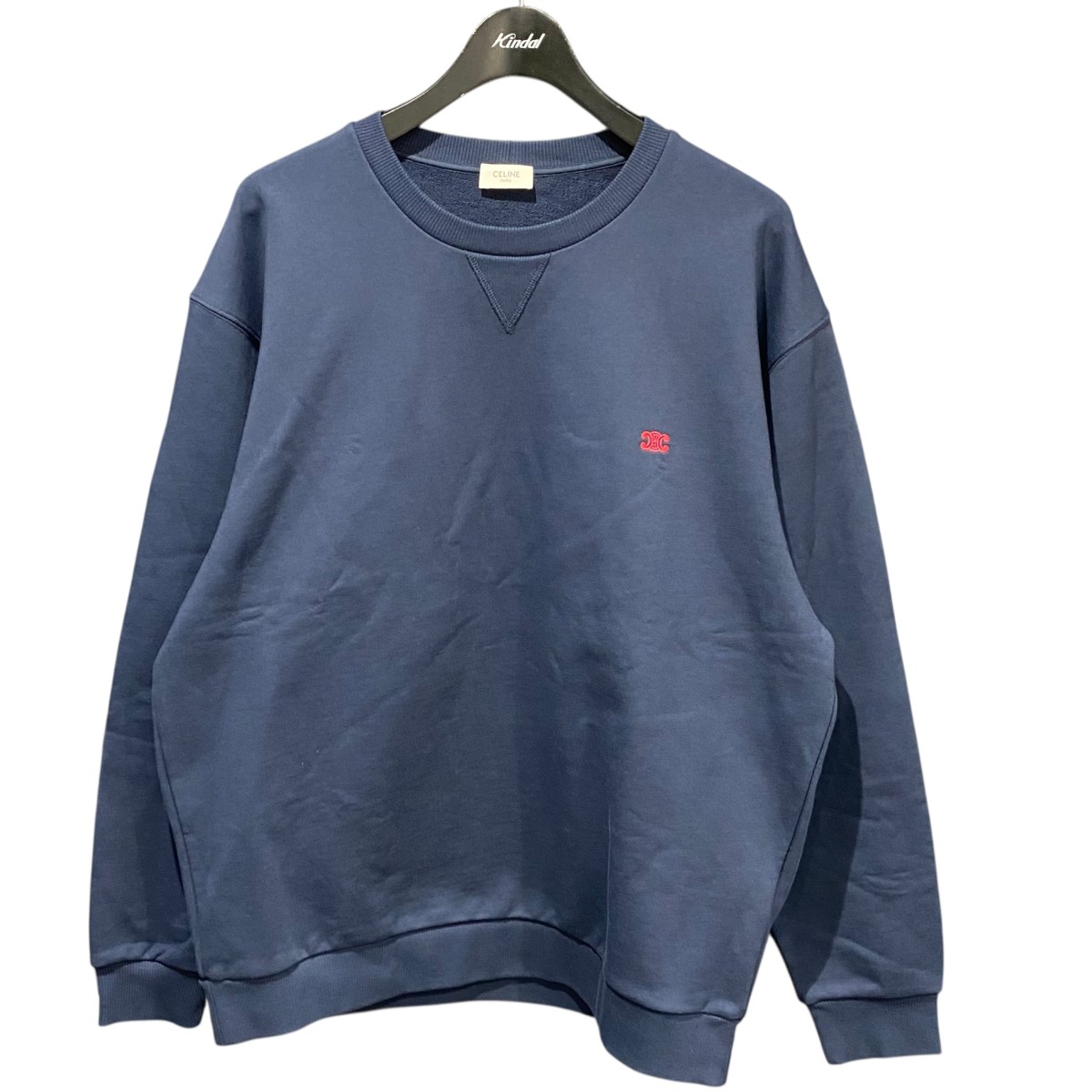 【中古】 CELINE トリオンフロゴスウェット RY0GA510Z ネイビー サイズ:S 【210226】(セリーヌ)