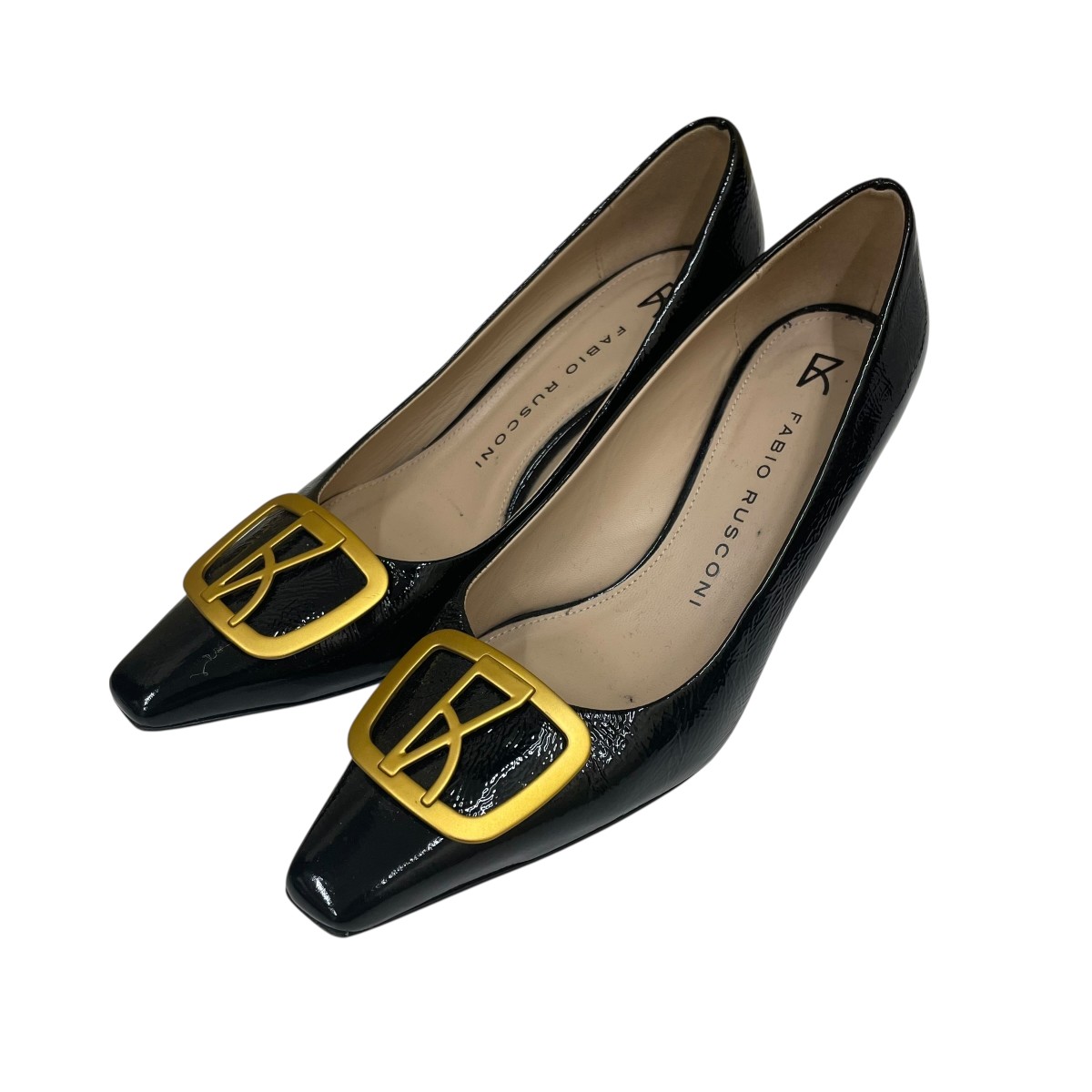 【中古】\u003cBR\u003eFABIO RUSCONI\u003cBR\u003eオリジナルオーナメントパンプス エナメルパンプス 黒いこと 大きさ：37\u003cBR\u003e【必要経費思いなおす】