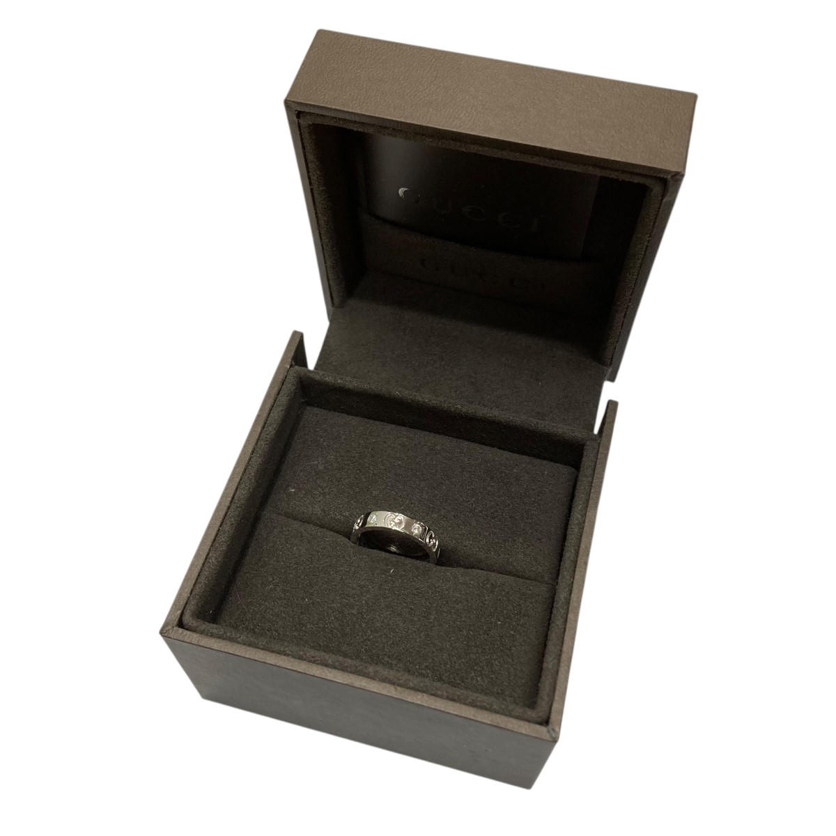 【中古】 GUCCI　 ダイヤモンドアイコンリング ホワイト×ゴールド サイズ：9号 【220226】（グッチ）