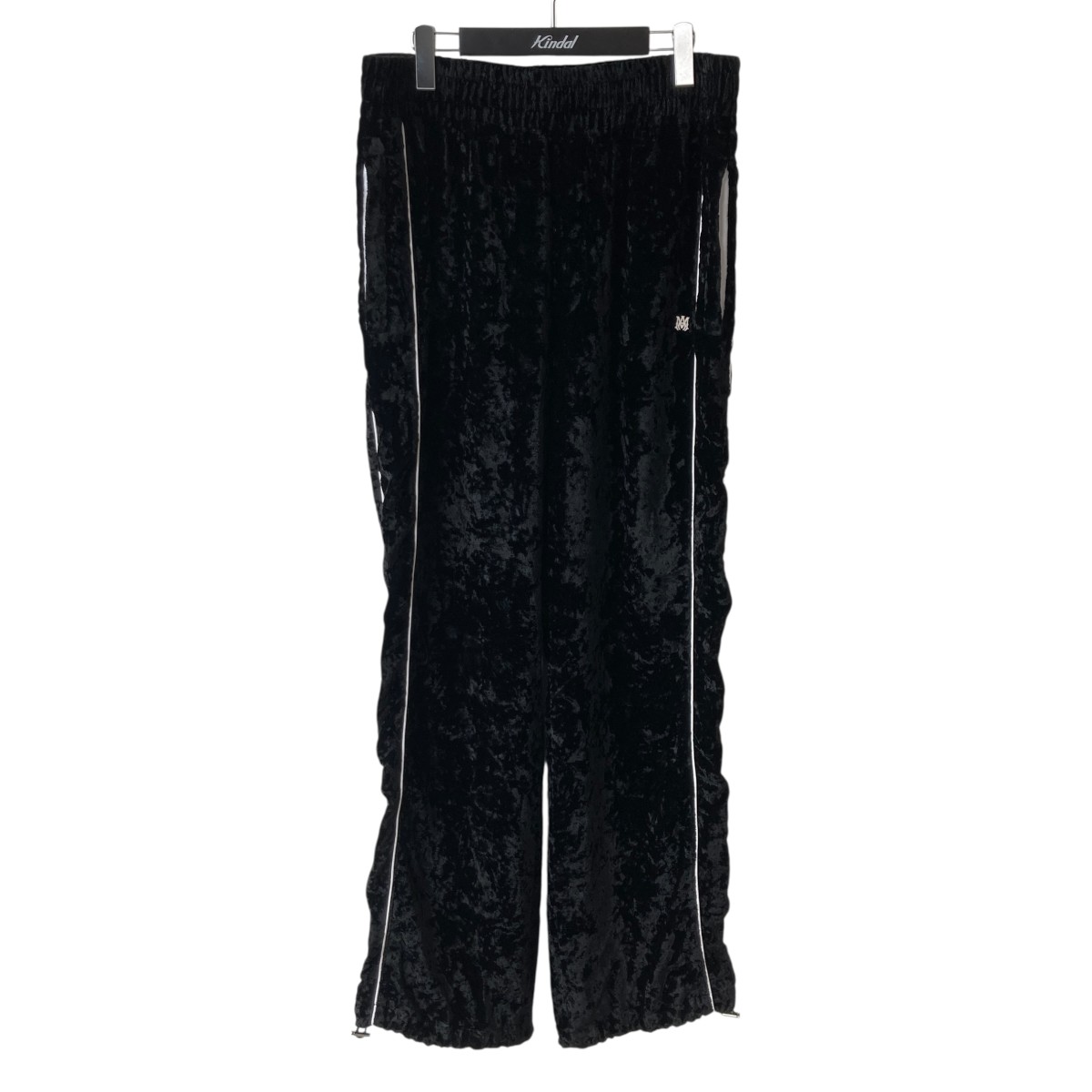 【中古】 AMIRI ドローストリングベルベット トラックパンツ SRPS24MAW015SMRP0L1 ブラック サイズ：XL 【価格見直し】