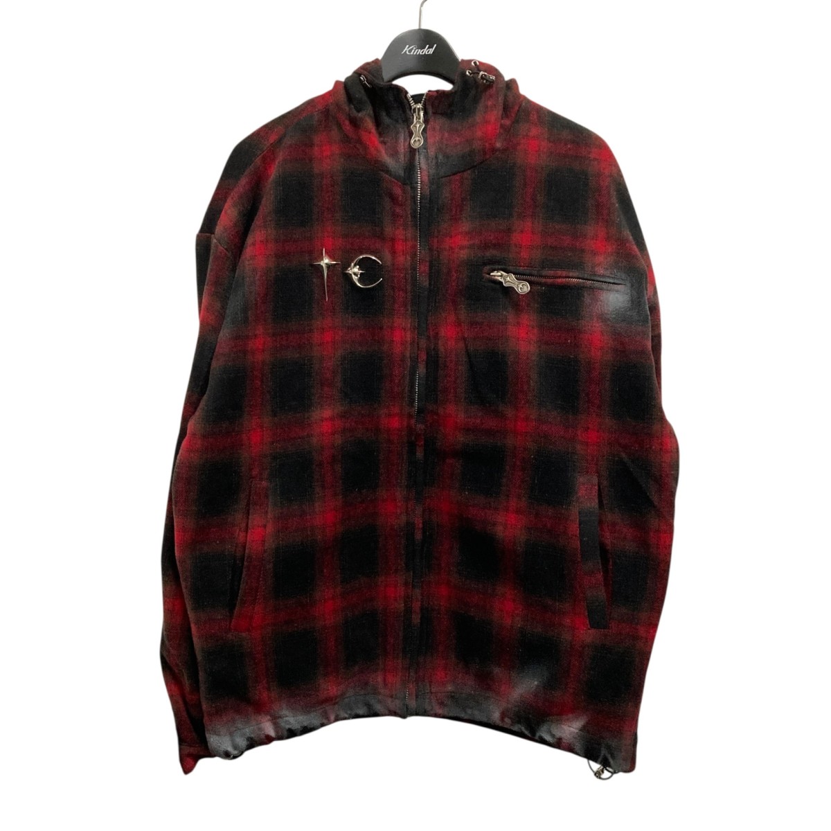 【中古】THUG CLUB ARAB SWORD FLANNEL ZIP-UP チェックジャケット TC24JK2301 レッド×グレー サイズ：2 【260326】（サグクラブ）