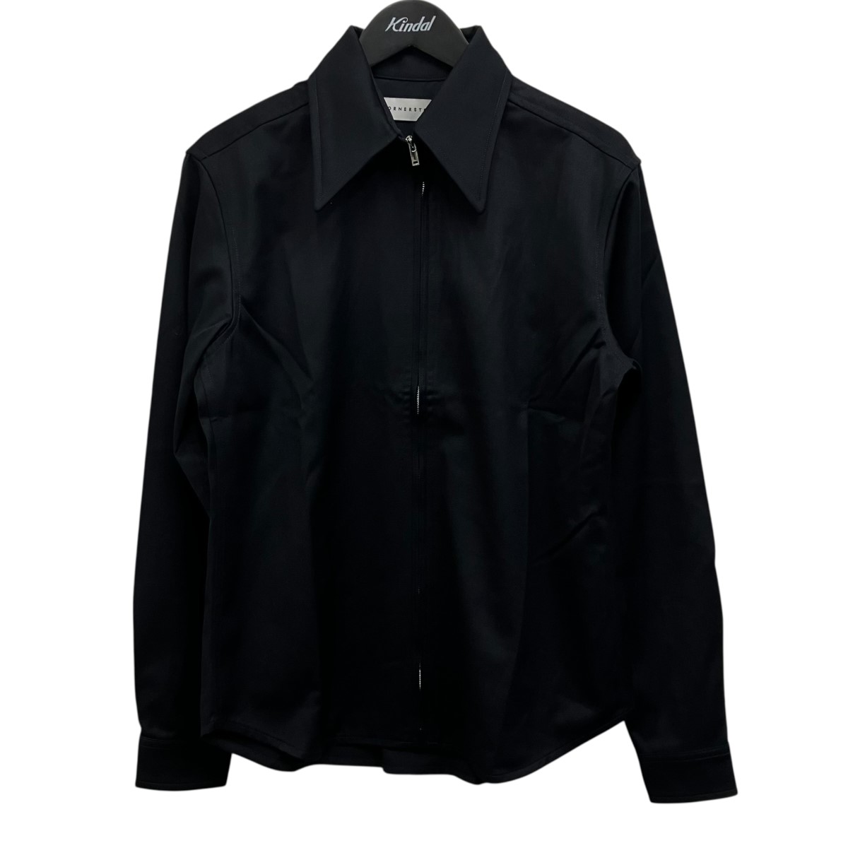 【中古】CORNERSTONE　ジップシャツ ブラック サイズ：46 【100626】（コーナーストーン）｜ブランド古着のカインドオル
