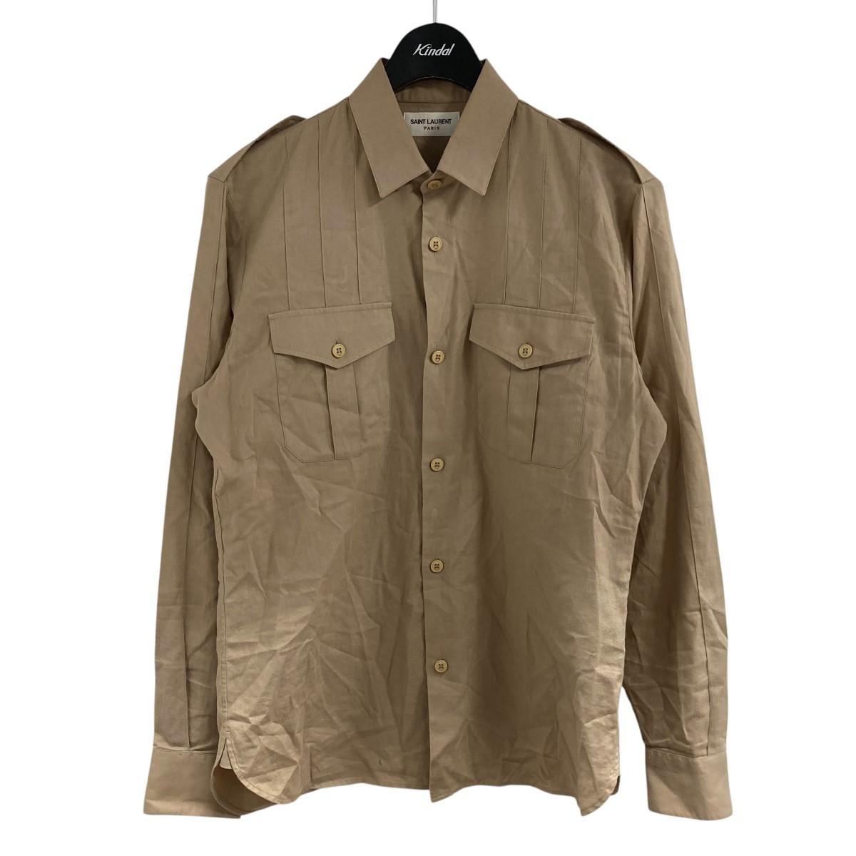 【中古】 Saint Laurent Paris　 長袖シャツ ブラウン サイズ：38 【230226】（サンローランパリ）