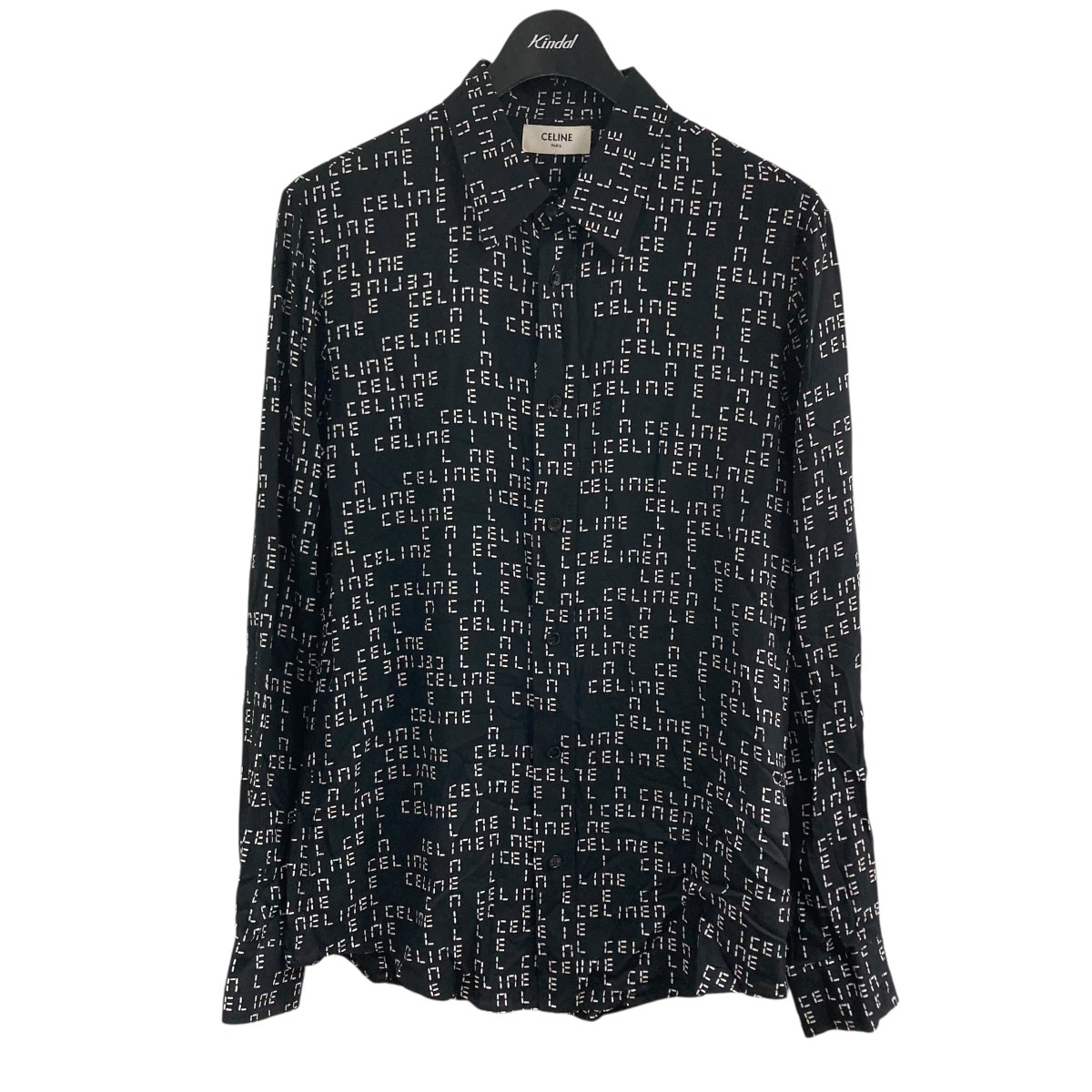【中古】 CELINE　 長袖シャツ ブラック×ホワイト サイズ：38 【230226】（セリーヌ）