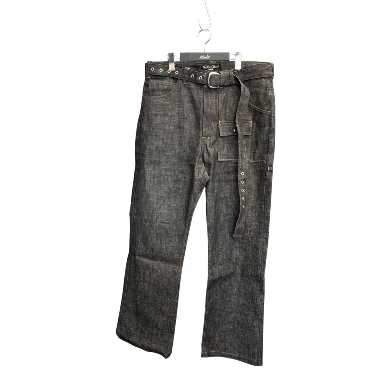 【中古】 Sick and Tired　 ASYMMETRY DESIGN WIDE BOOT CUT PANTS デニムパンツ インディゴ サイズ：2 【230226】（シックアンドタイアード）