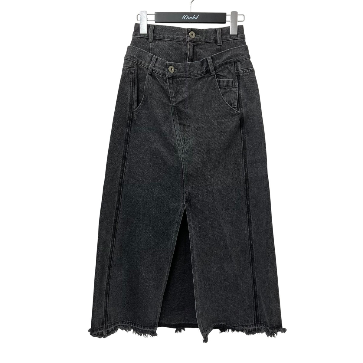 【中古】 PUBLIC TOKYO　 レイヤードデニムスカート 163244004 ブラックインディゴ サイズ：1 【240226】（パブリックトウキョウ）