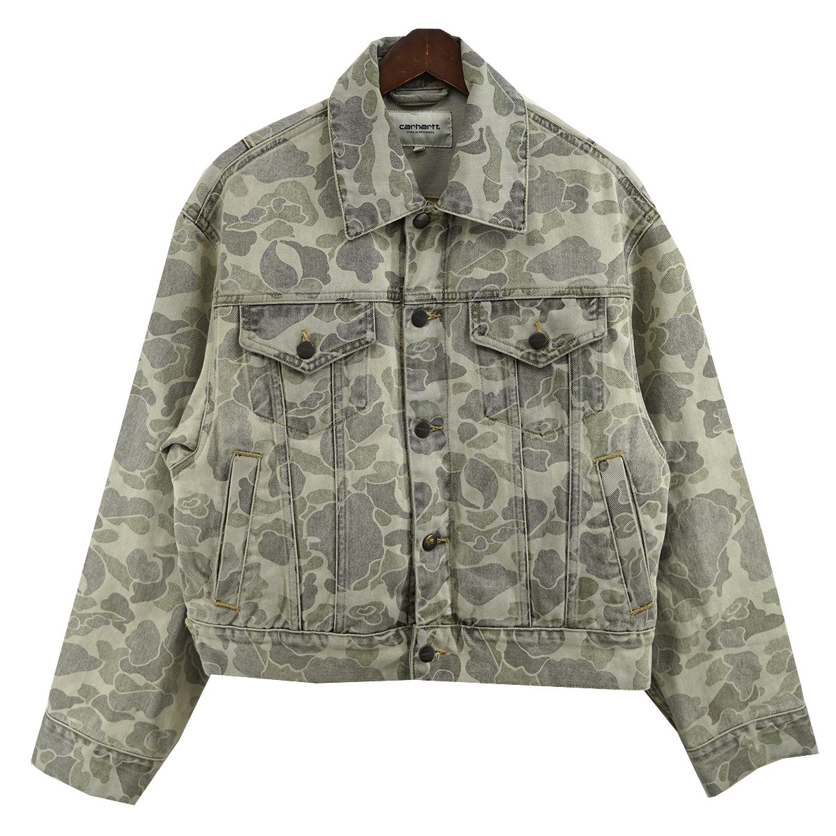 【中古】 carhartt WIP W’ Duck Orell Jacket Camo Duck ウィメンズ W’ ダック オーレル カモ 迷彩 ジャケット ダックカモ(オリーブ調) サイズ:S 【価格見直し】