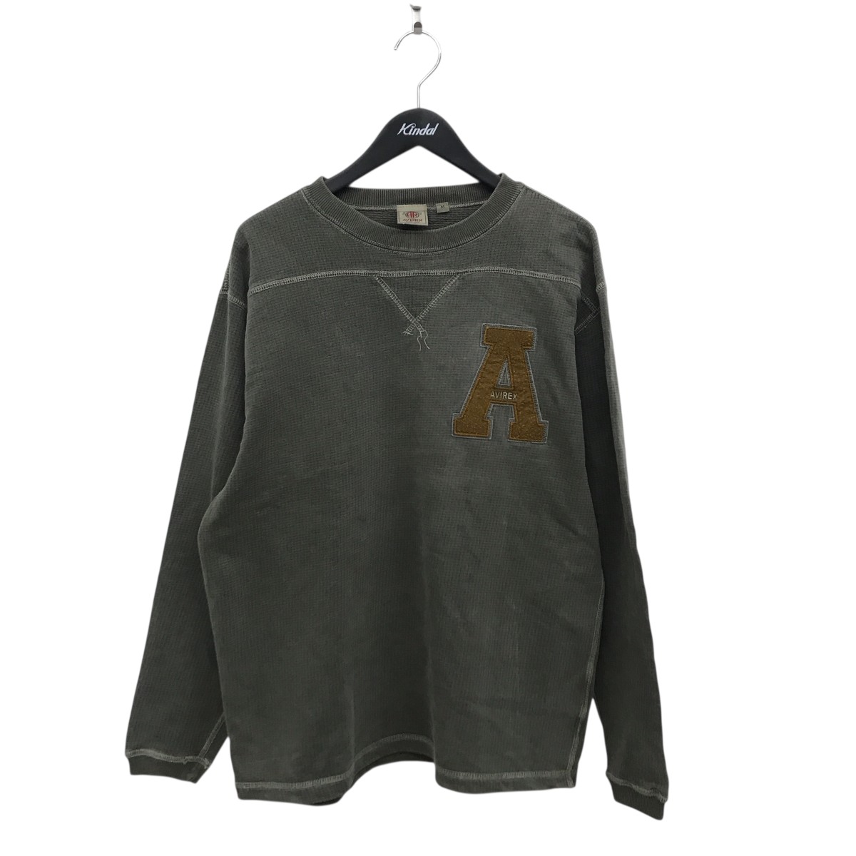 【中古】 AVIREX　 ガーメントダイ トレーナー 611718 カーキ サイズ：M 【240226】（アビレックス）