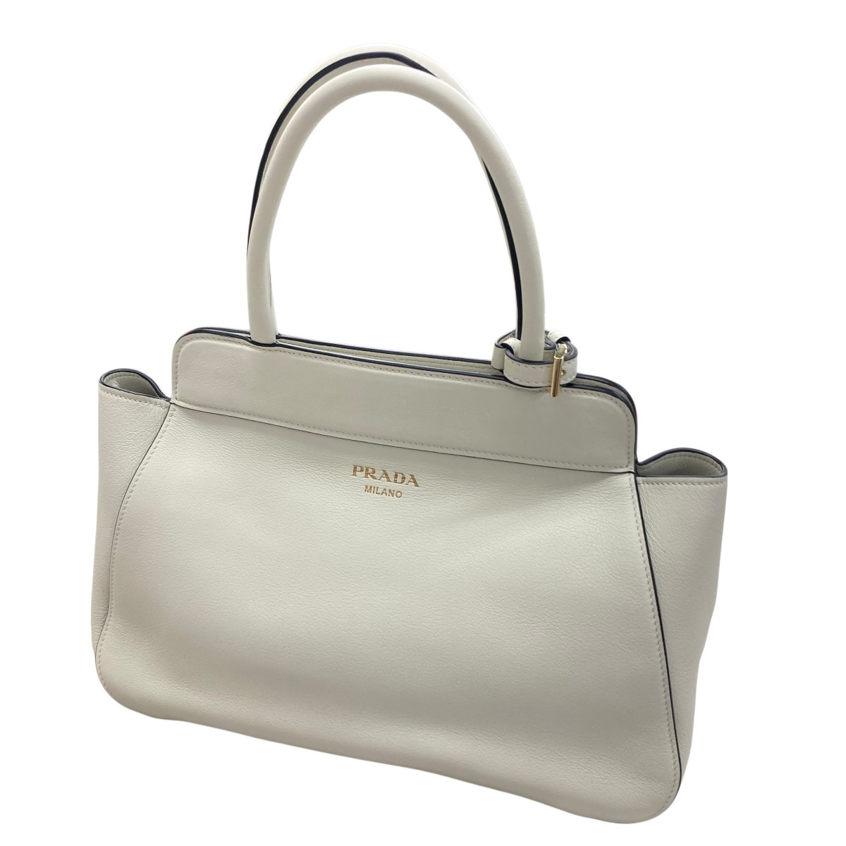 【中古】 PRADA　 ソフトグレインレザーハンドバッグ ホワイト サイズ：- 【240226】（プラダ）