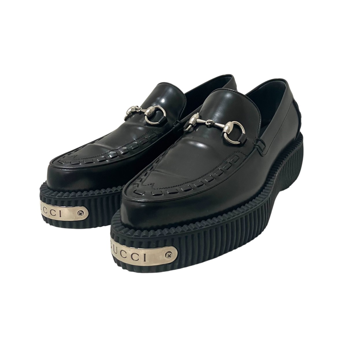 【中古】 GUCCI　 ホースビットクリーパーローファー 797095 ブラック サイズ：7 【240226】（グッチ）