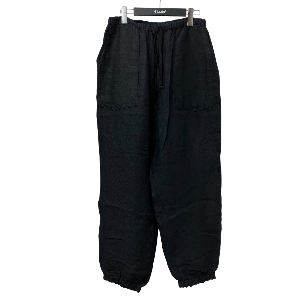 comoli コモリ 15ss ウールリネン 2タックパンツ ネイビー