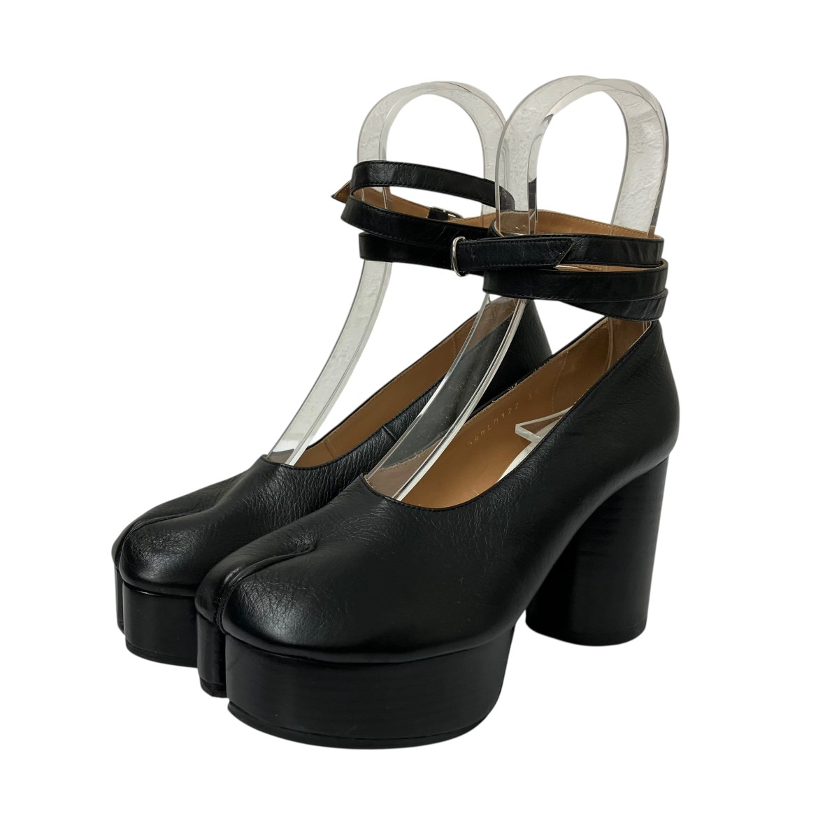 【中古】Maison Margiela タビ チャンキーヒールストラップパンプス S58WL0122 黒いこと 大きさ：35 【250226】（メゾンマルジェラ）