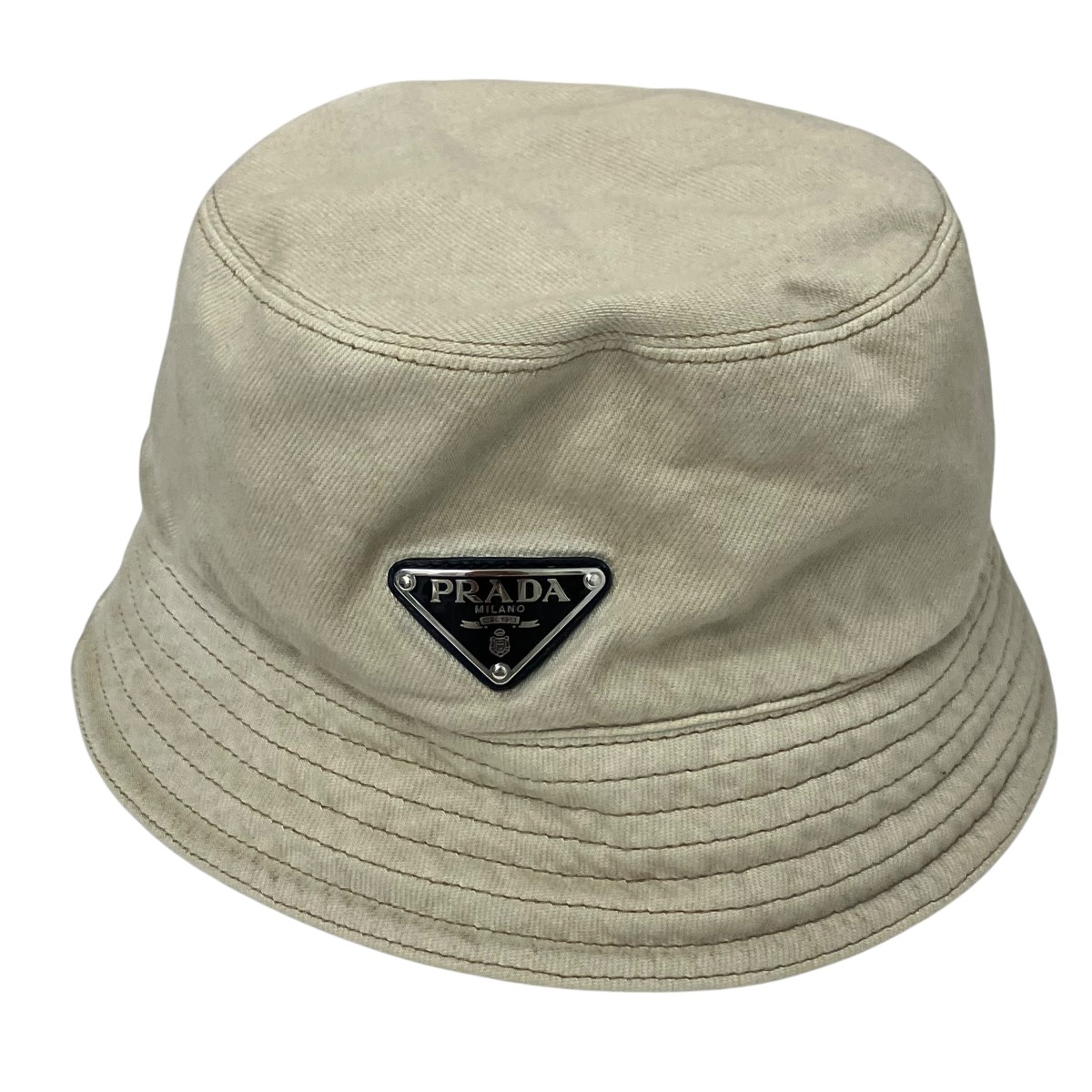 【中古】 PRADA　 バケットハット アイボリー サイズ：M 【250226】（プラダ） 29,029円